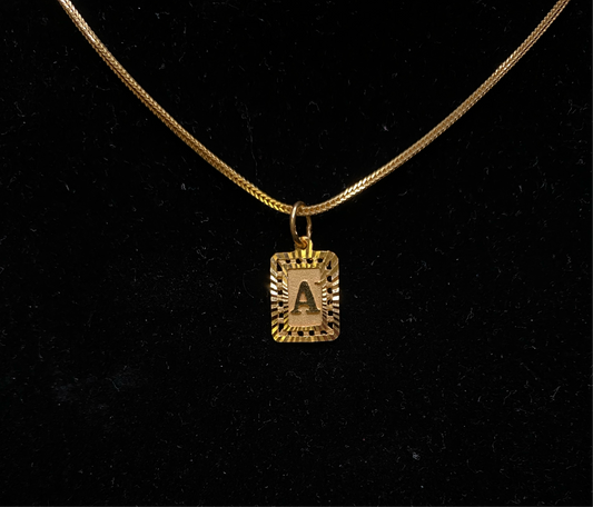 22K Gold Pendant: Letter A