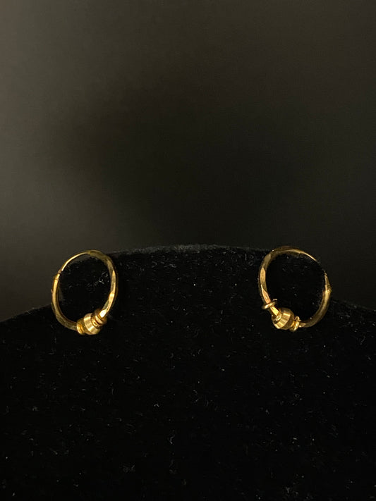 22K Gold Round Earrings