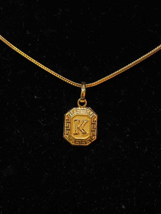 22K Gold Pendant: Letter K